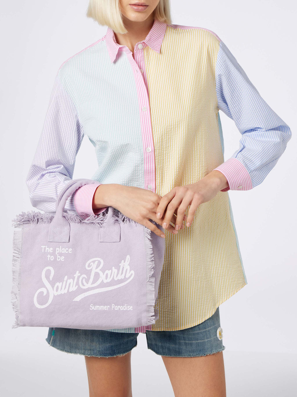 Bolso Colette en lona de algodón color lila