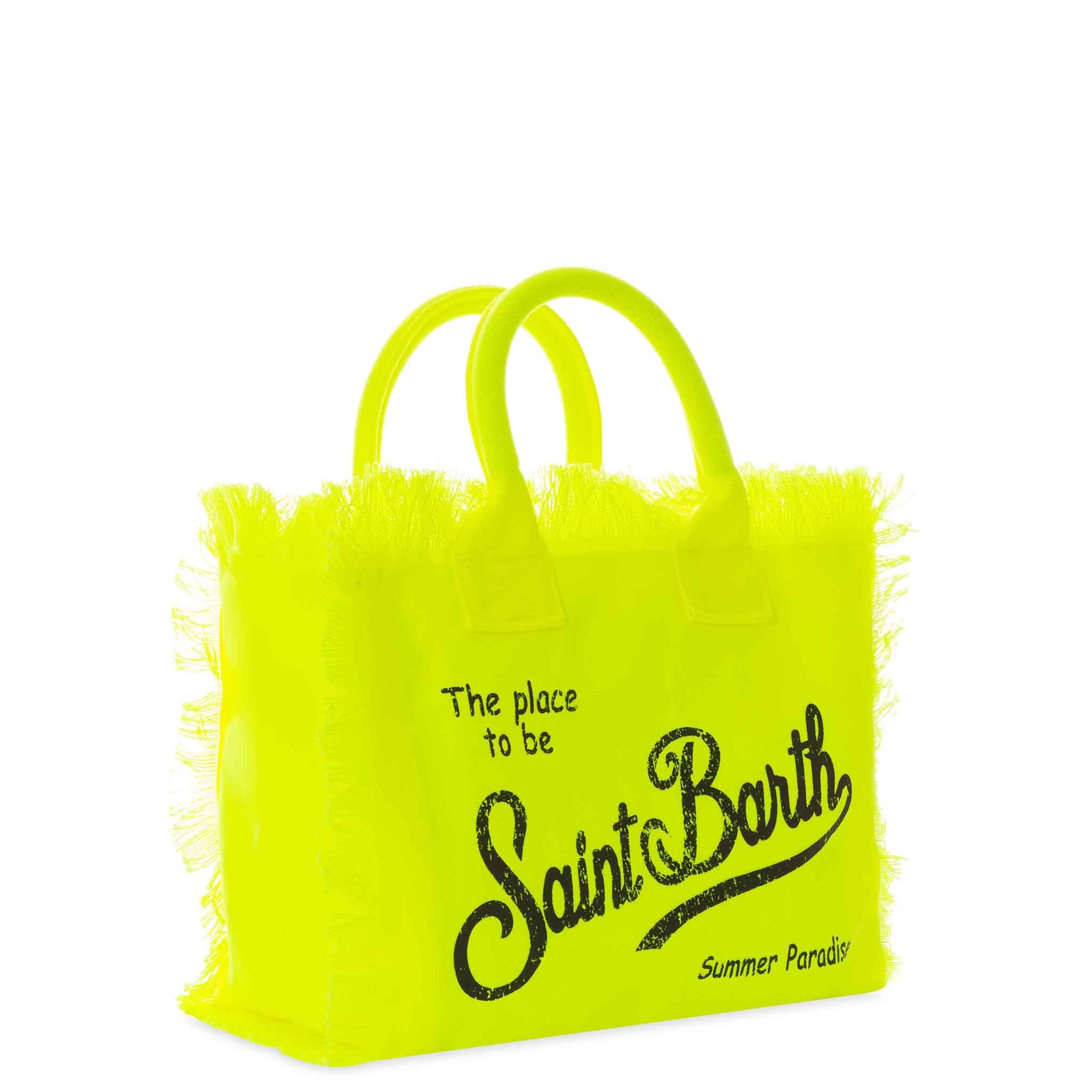 Bolso Colette en lona de algodón amarillo fluorescente
