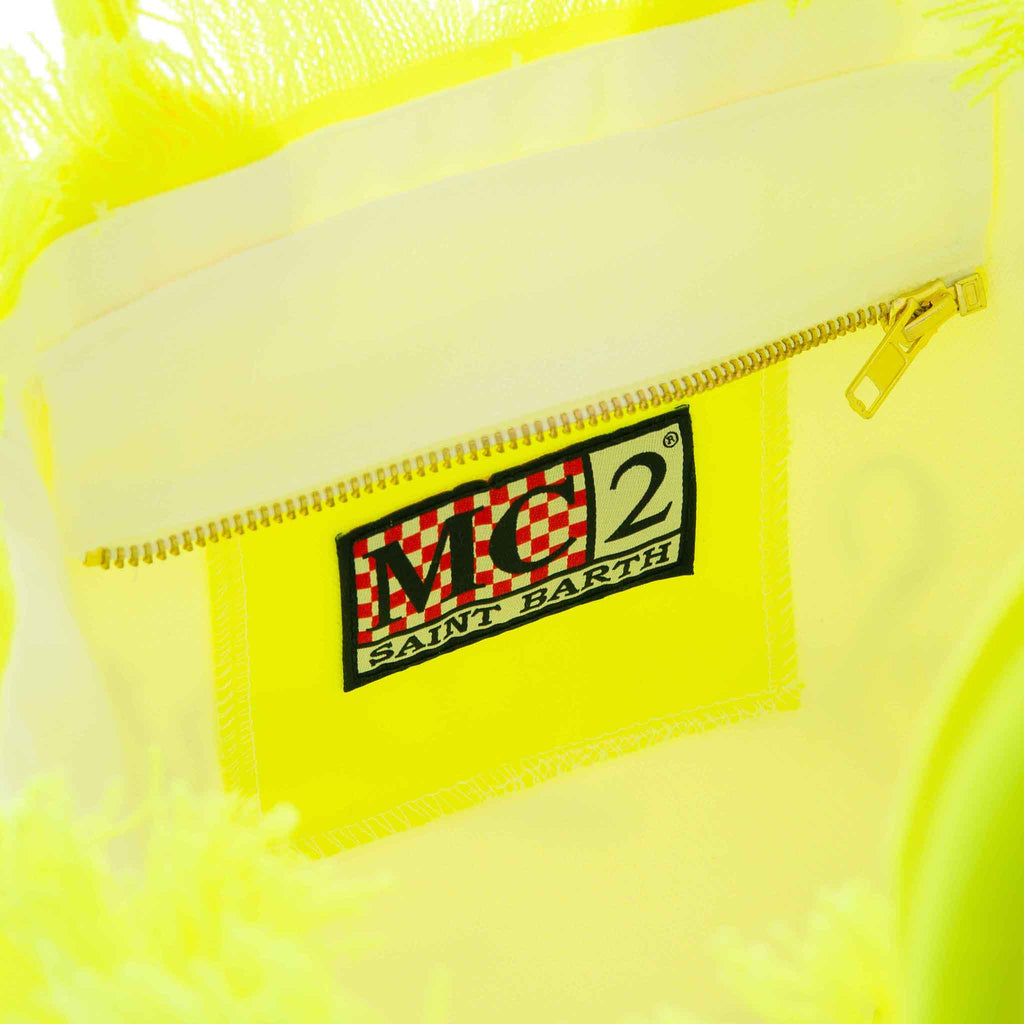 Bolso Colette en lona de algodón amarillo fluorescente