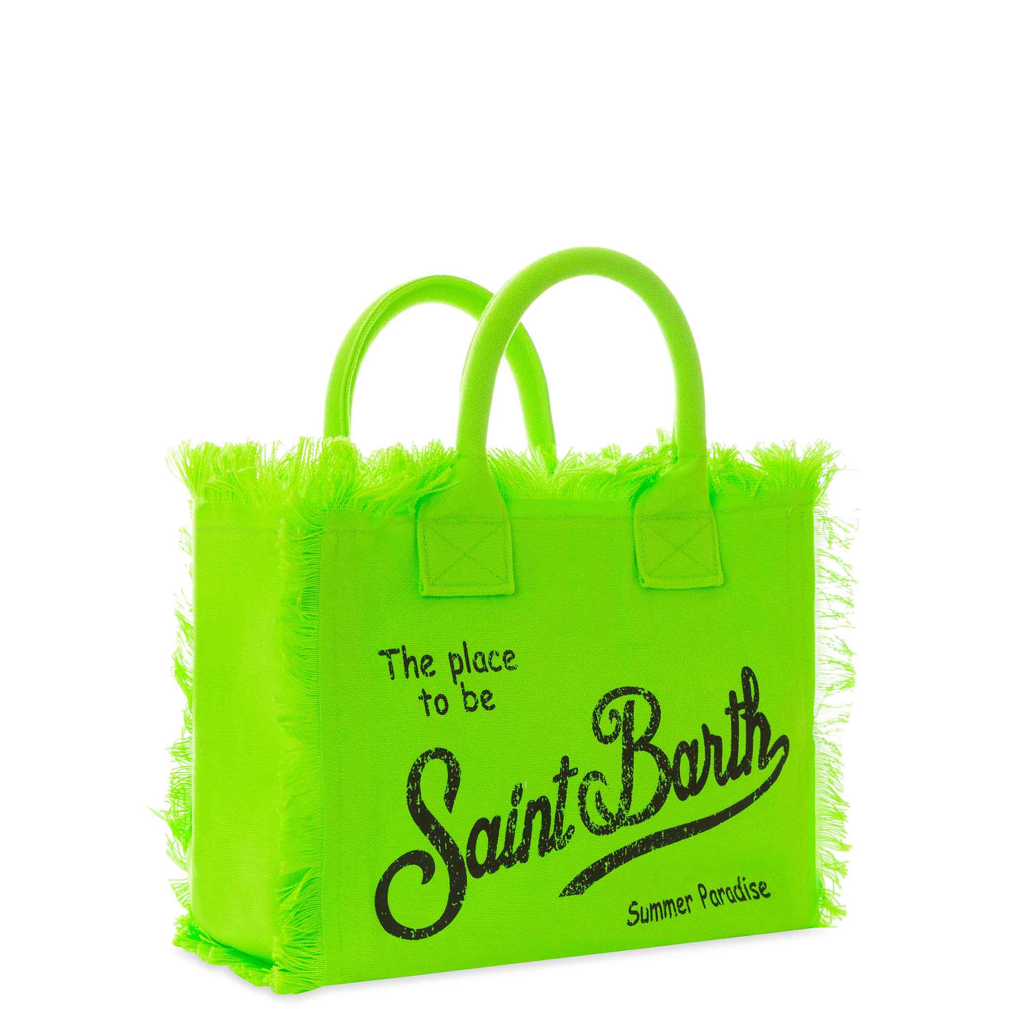 Bolso Colette de lona de algodón verde flúor
