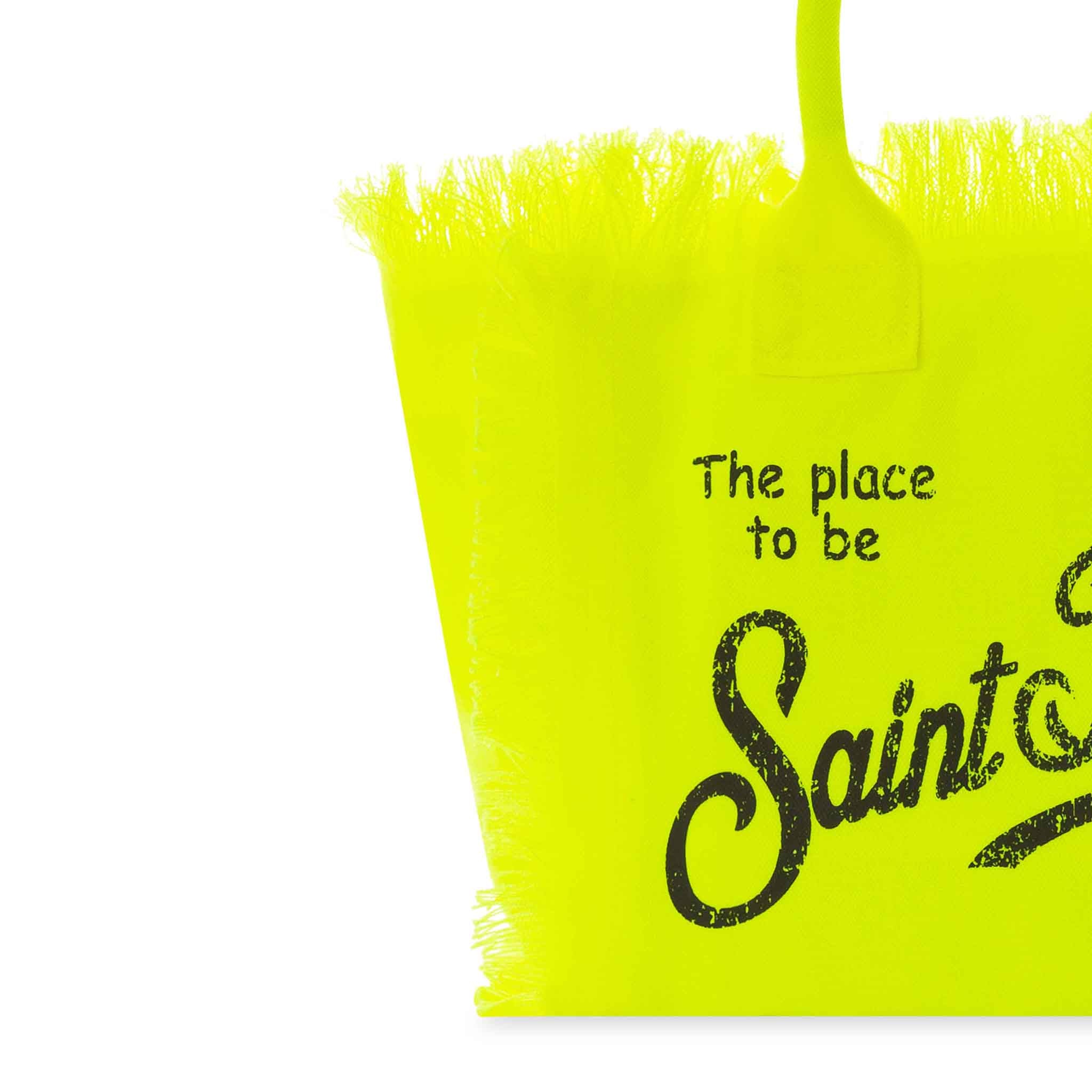 Bolso Colette en lona de algodón amarillo fluorescente