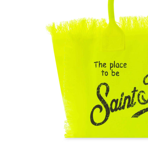 Bolso Colette en lona de algodón amarillo fluorescente