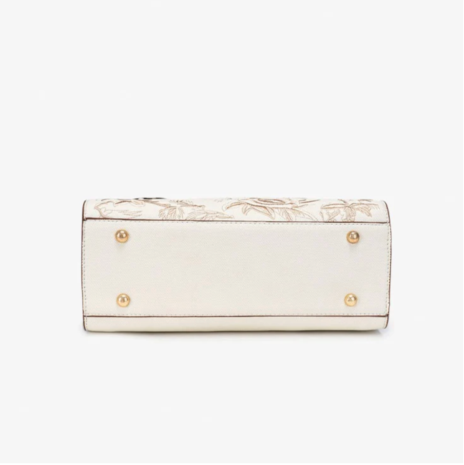 Bolso Floral Elegante de Cuero Vegano
