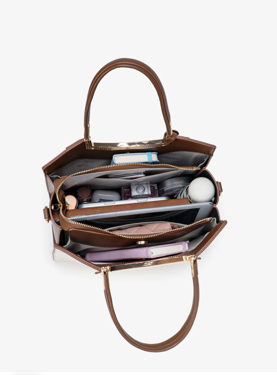 Bolso Floral Elegante de Cuero Vegano