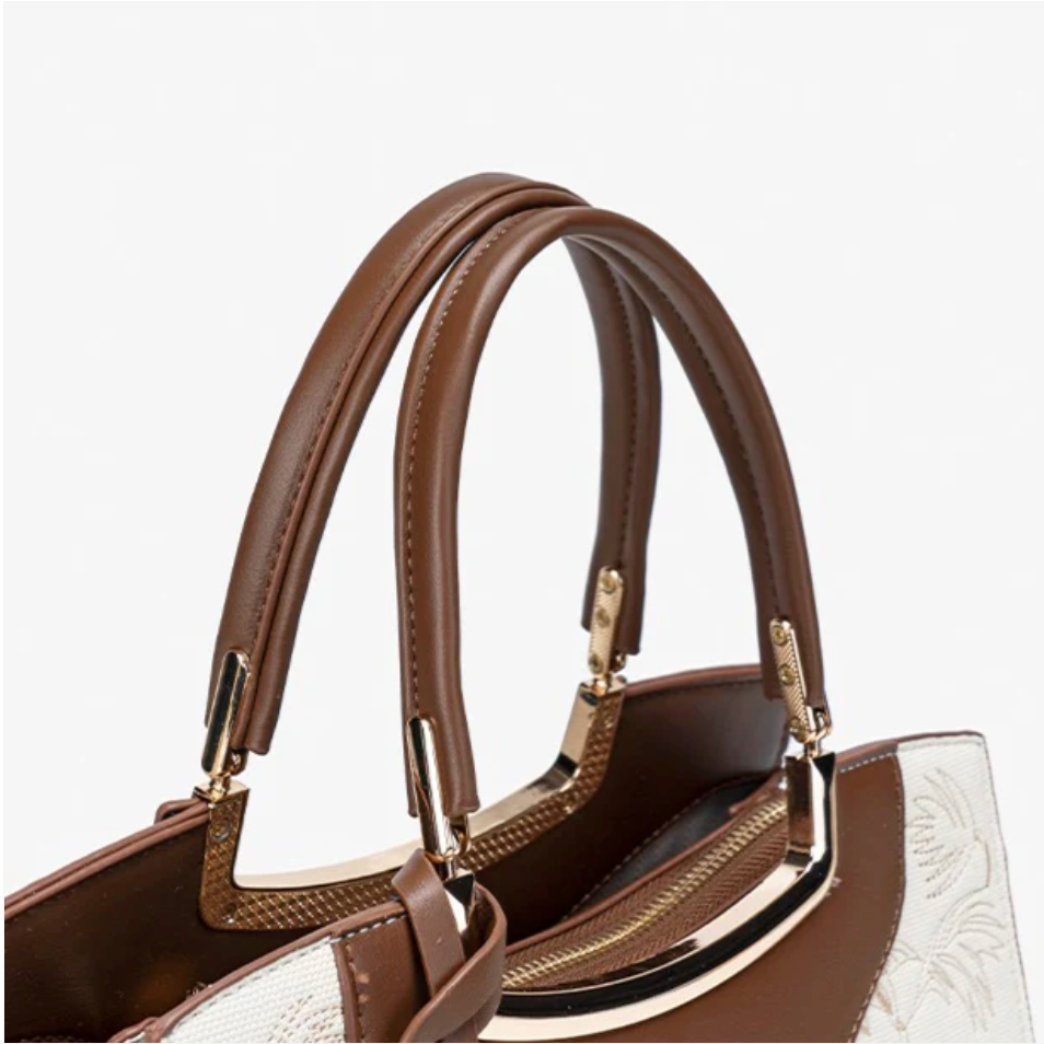 Bolso Floral Elegante de Cuero Vegano