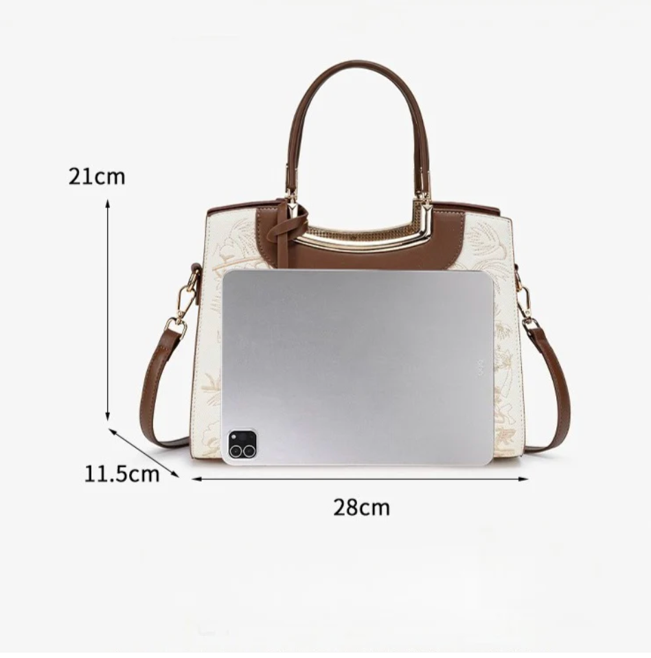 Bolso Floral Elegante de Cuero Vegano