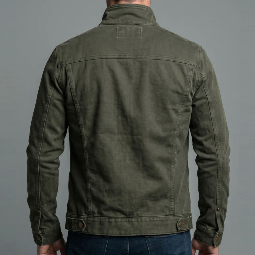 Chaqueta vintage de algodón con cierre de cremallera.