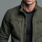 Chaqueta vintage de algodón con cierre de cremallera.