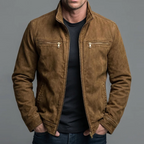 Chaqueta vintage de algodón con cierre de cremallera.
