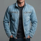 Chaqueta vintage de algodón con cierre de cremallera.