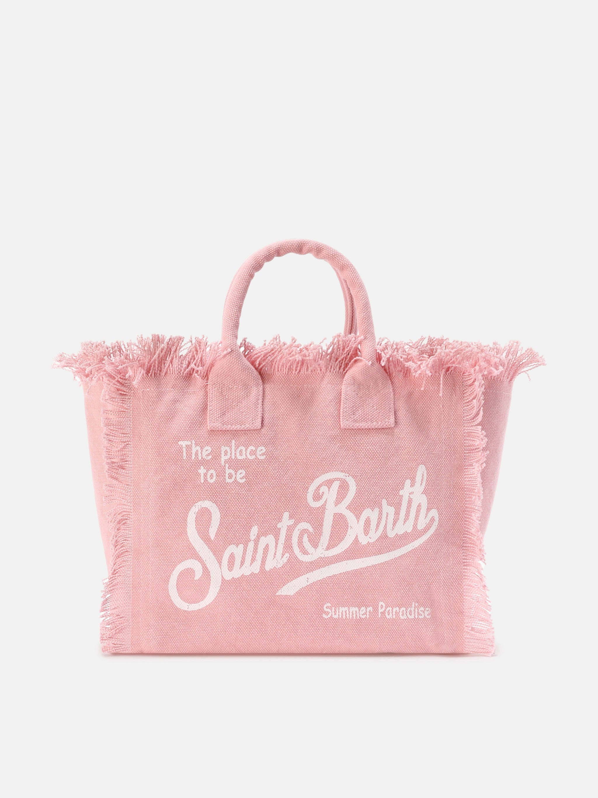 Bolso Colette rosa de lona con flecos