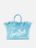Bolso Colette azul claro de lona con flecos