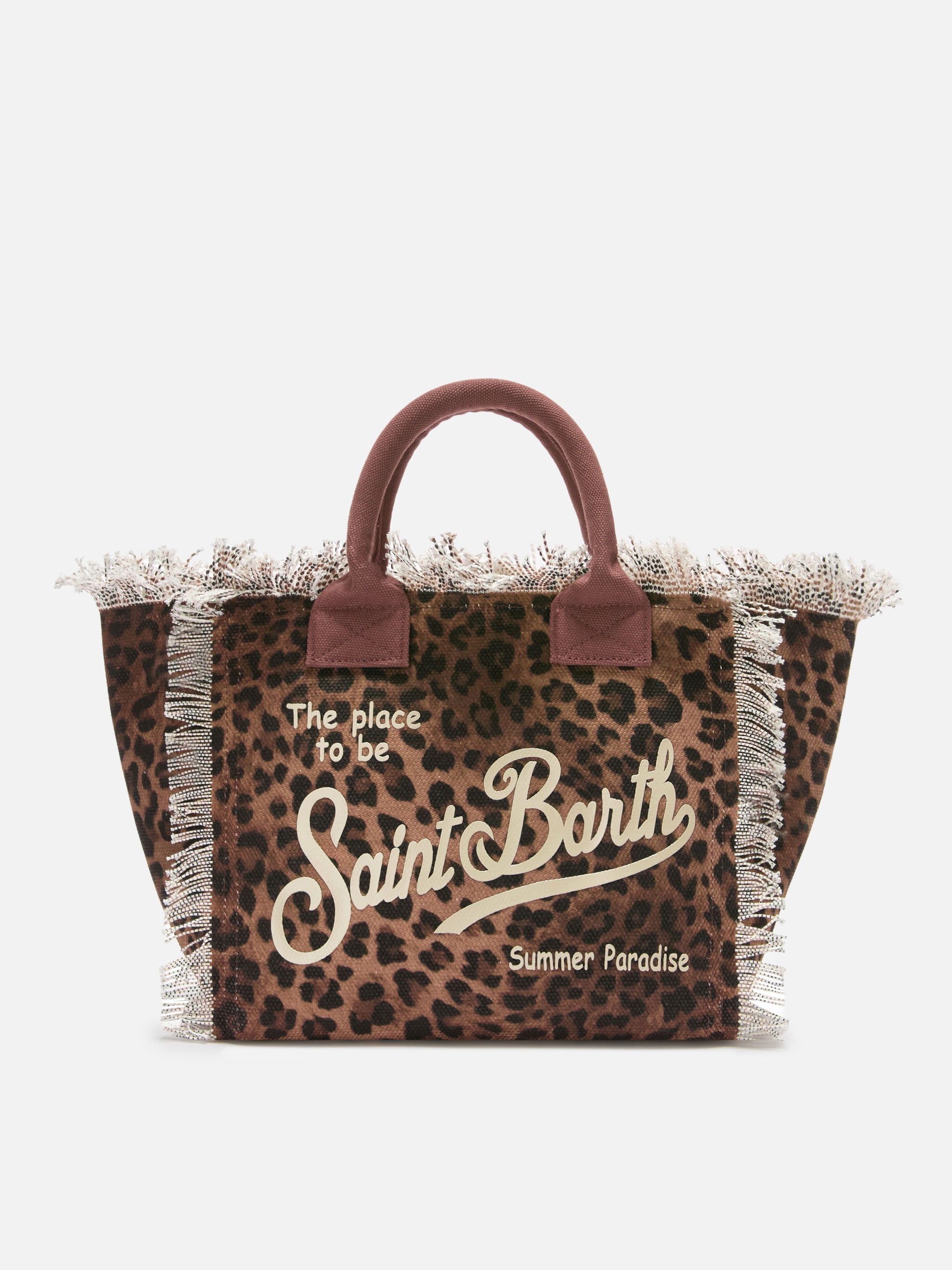 Bolso Colette de lona con estampado de leopardo