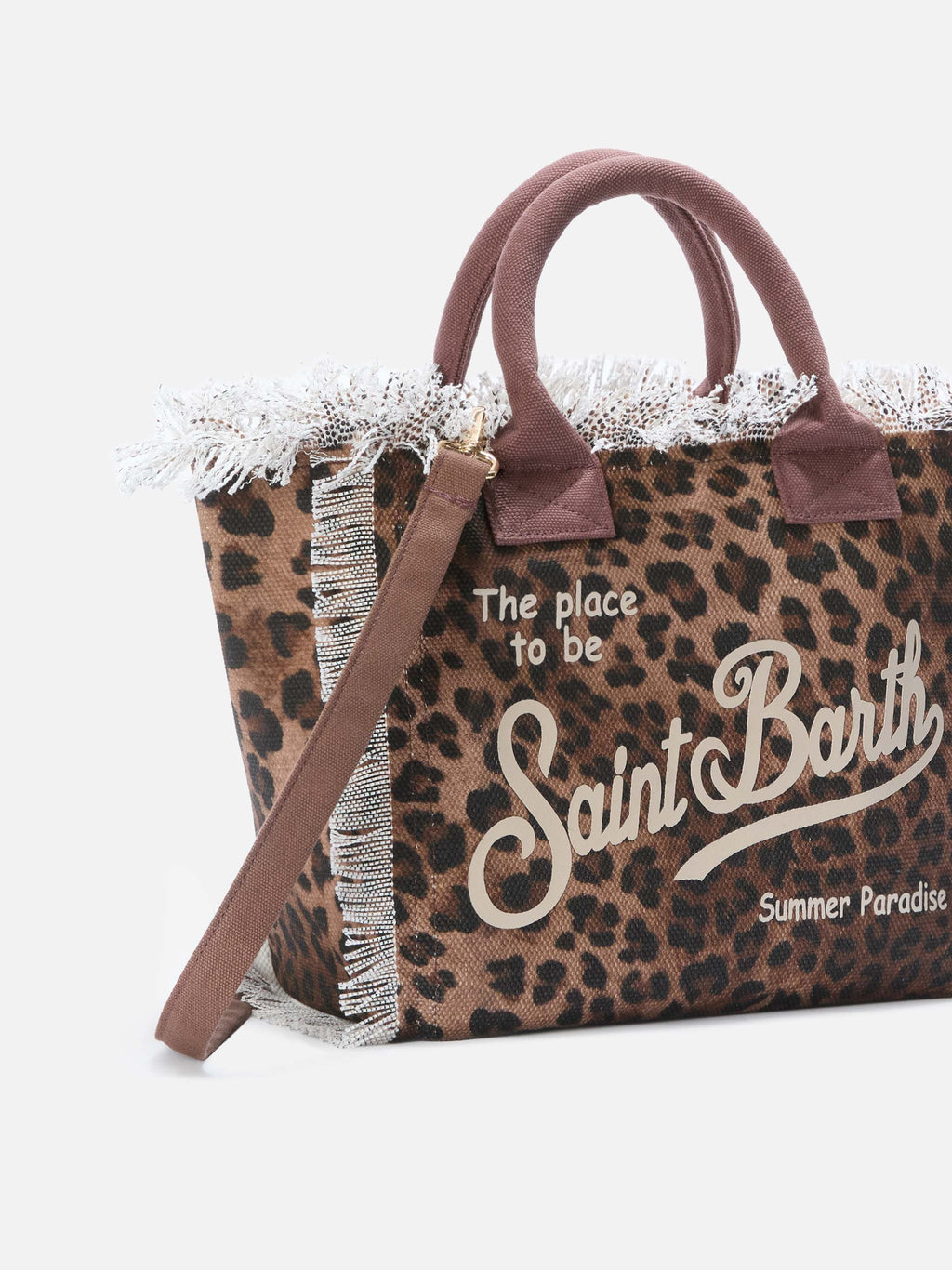 Bolso Colette de lona con estampado de leopardo