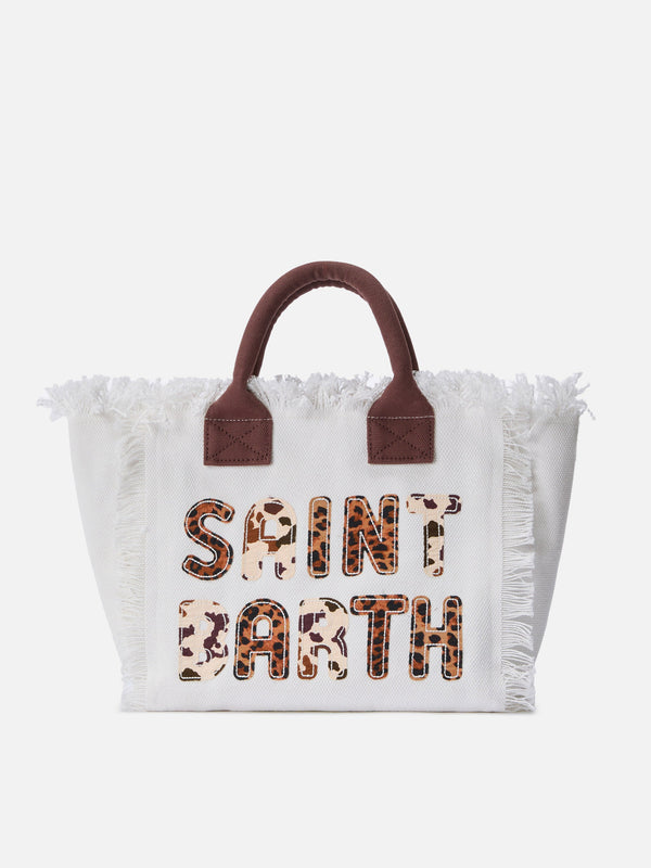 Bolso Colette en lona blanca con parche de logotipo animalier