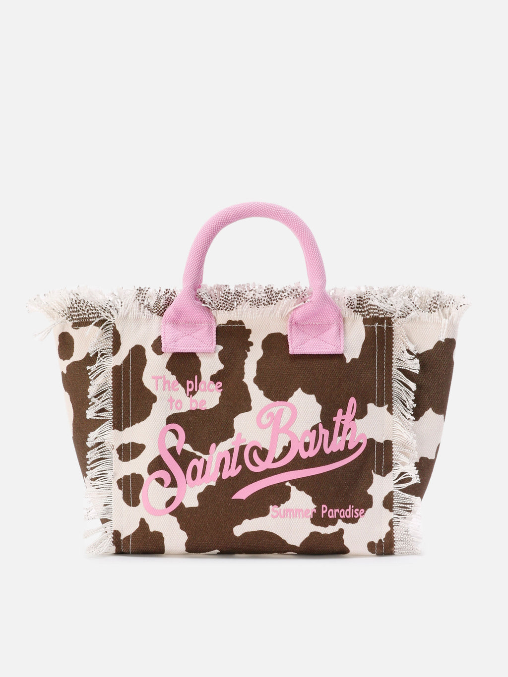 Bolso Colette de lona con estampado moteado y detalles en contraste