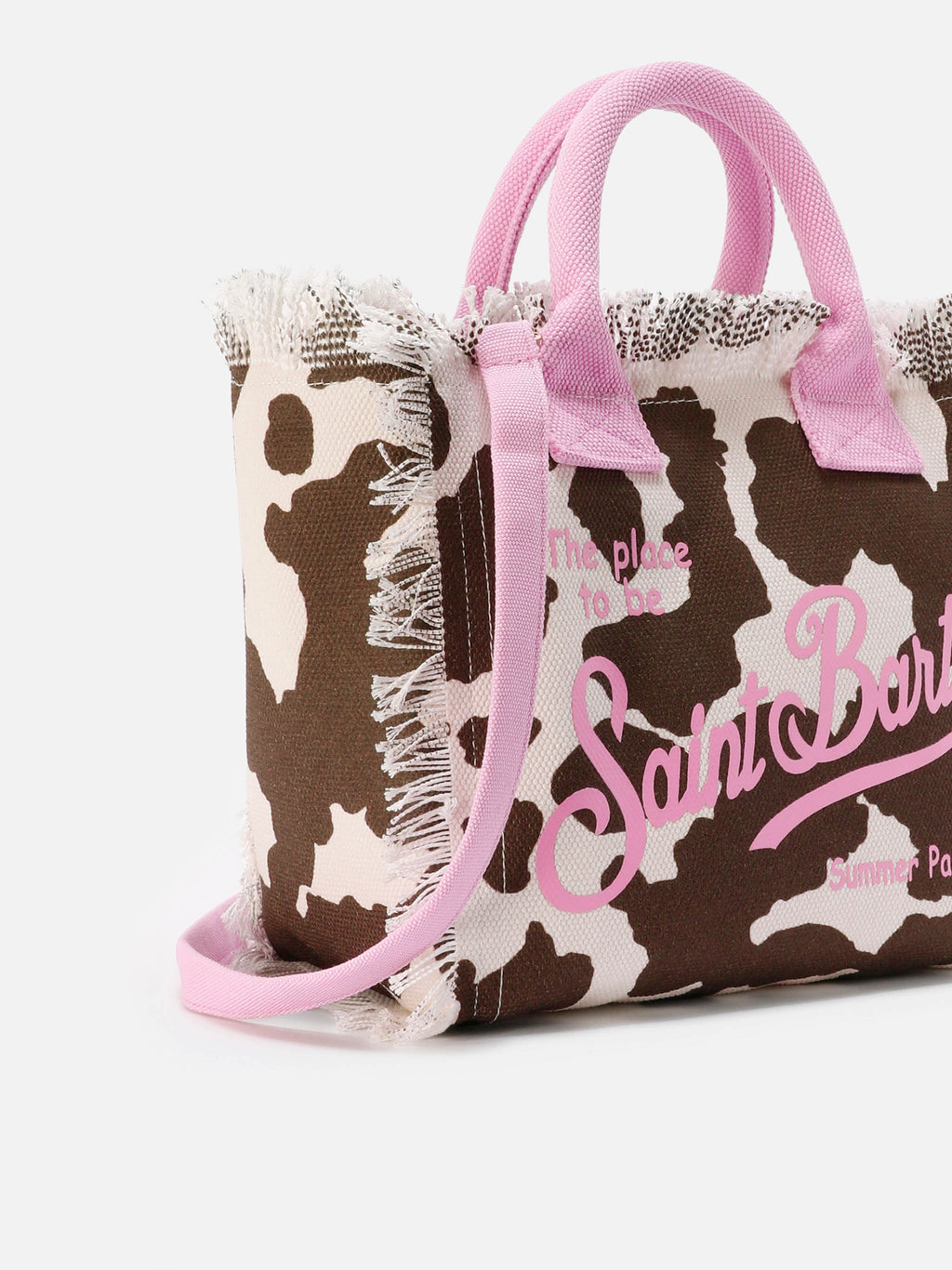 Bolso Colette de lona con estampado moteado y detalles en contraste
