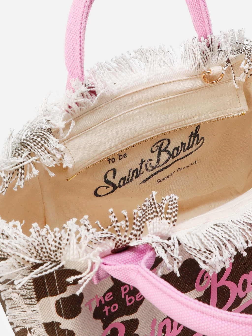 Bolso Colette de lona con estampado moteado y detalles en contraste
