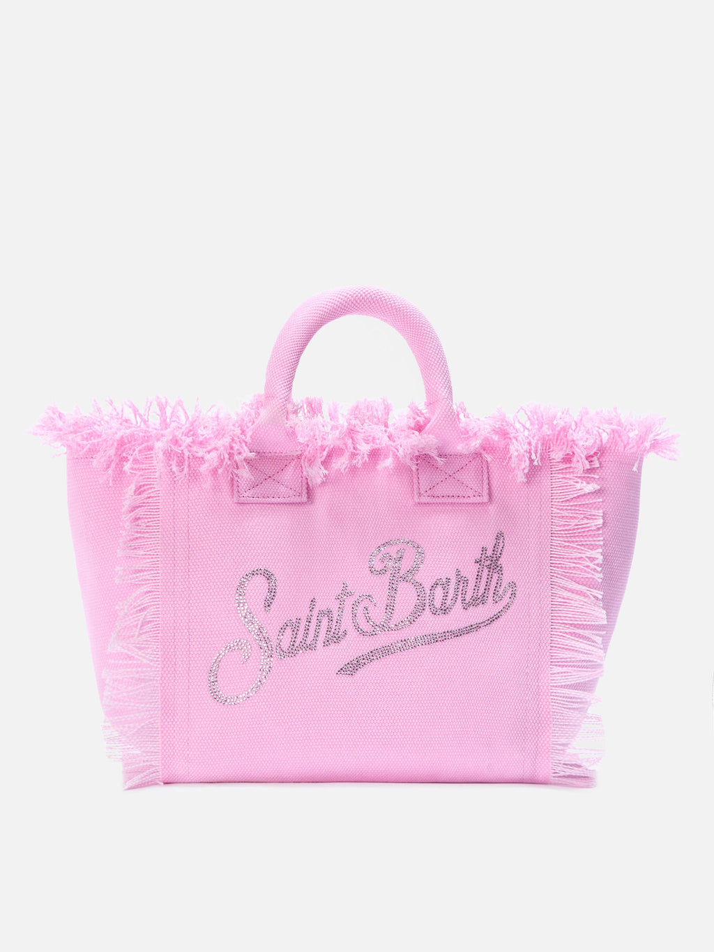 Bolso Colette en lona rosa con logotipo en strass