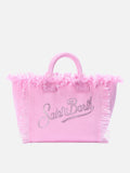 Bolso Colette en lona rosa con logotipo en strass
