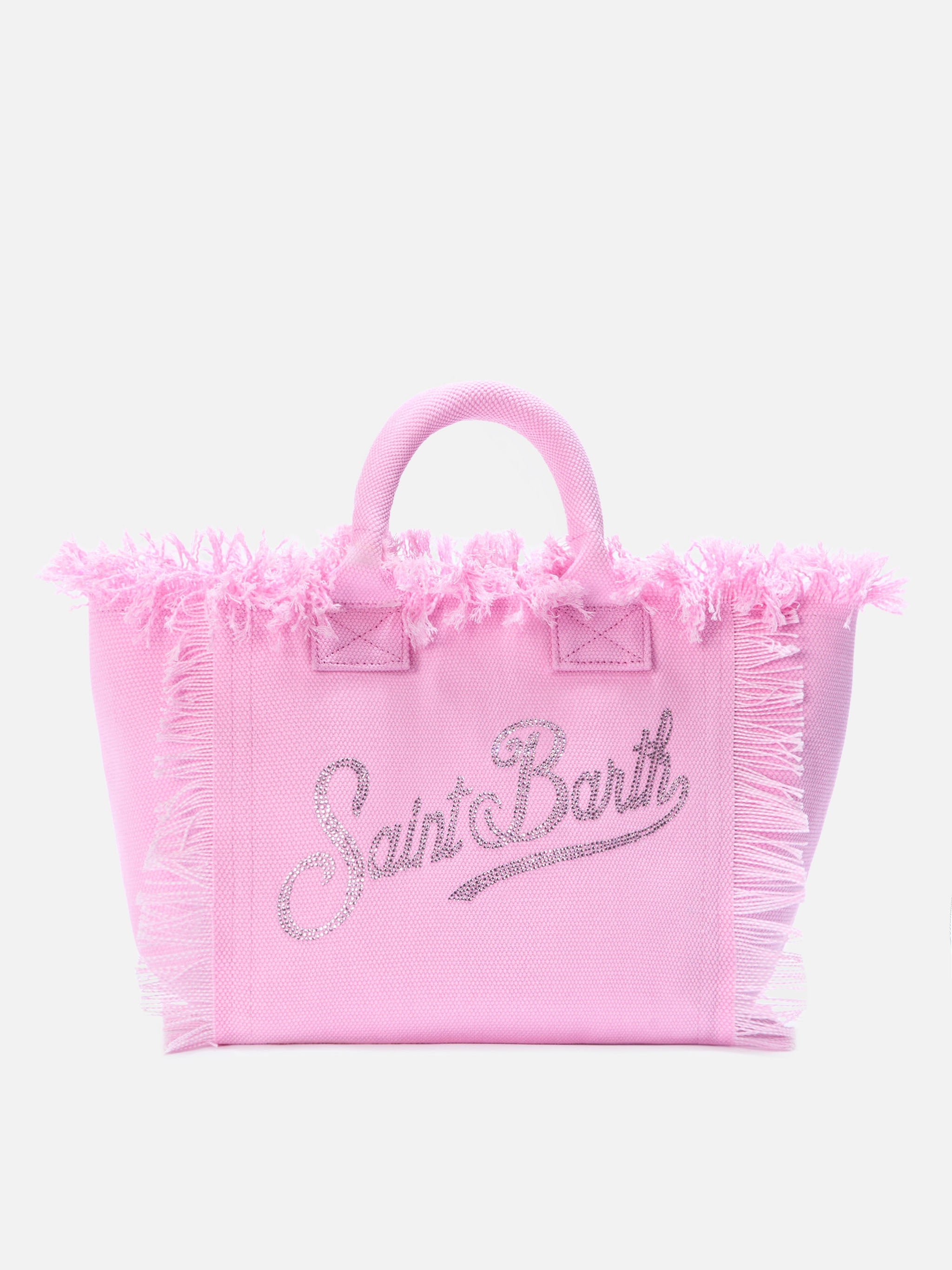 Bolso Colette en lona rosa con logotipo en strass