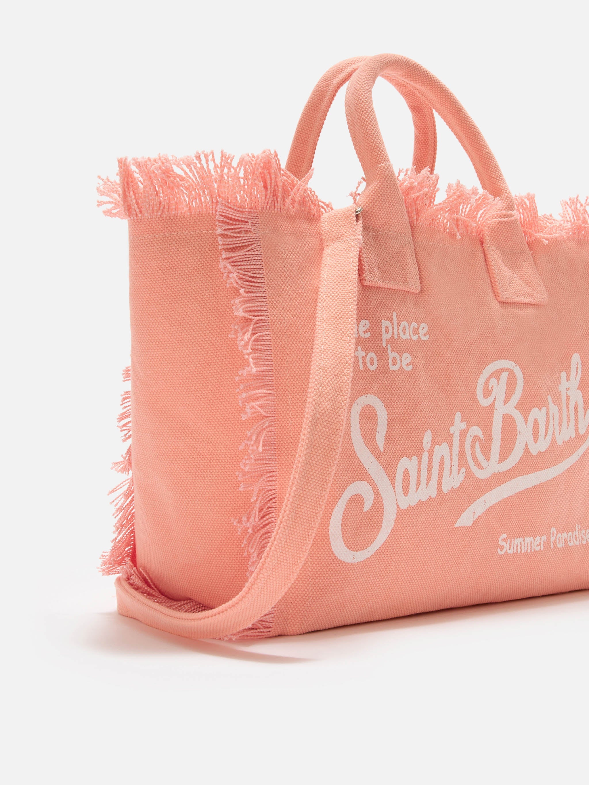 Bolso Colette naranja de lona con flecos