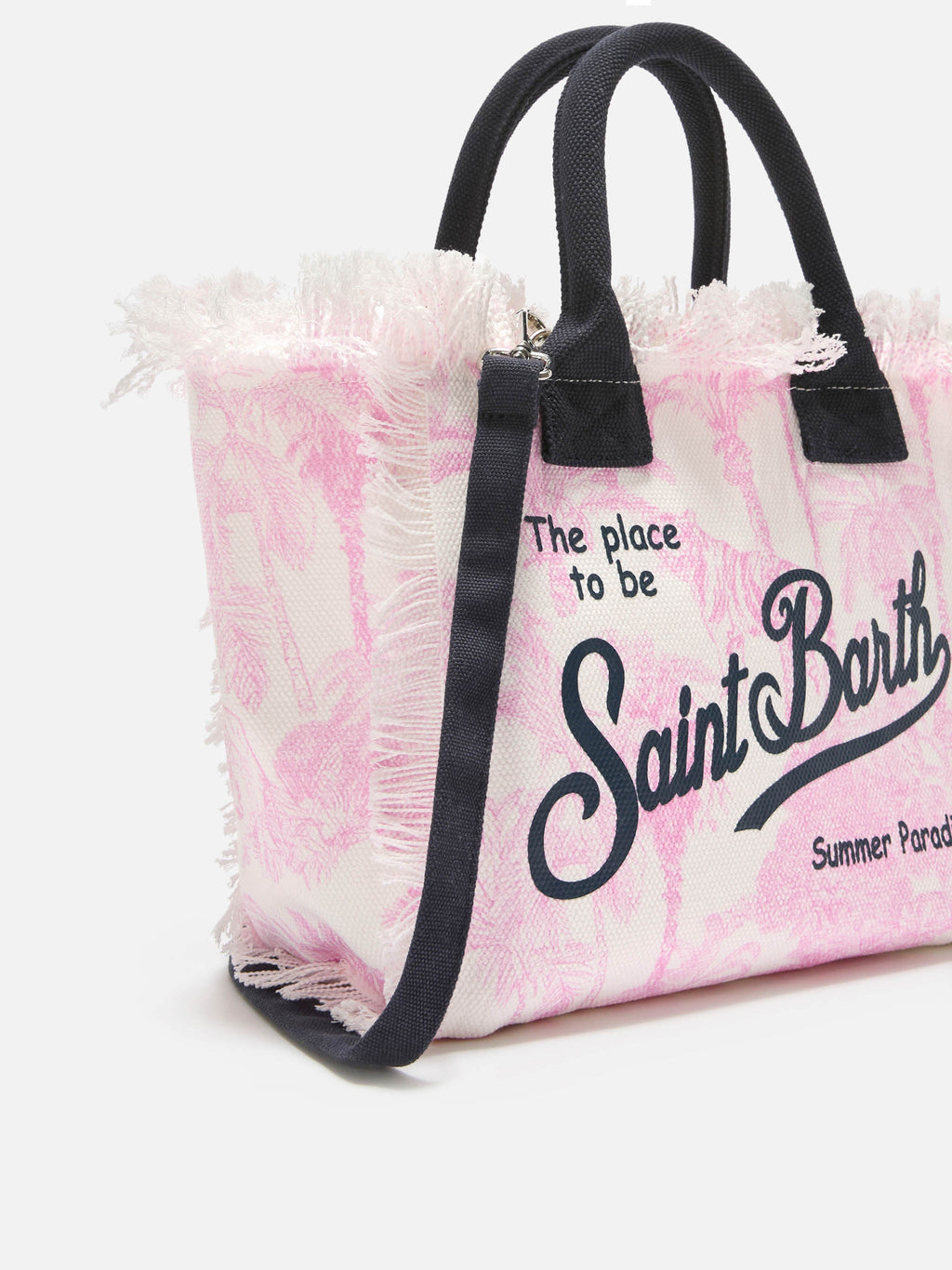Bolso Colette de lona con estampado Toile de Jouy rosa