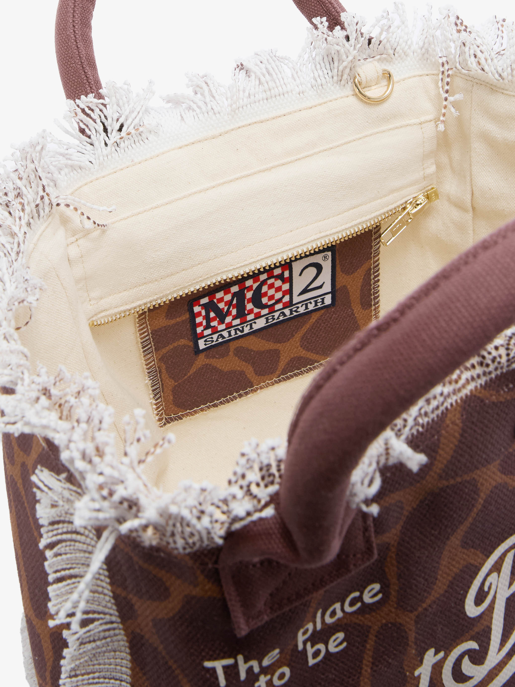 Bolso Colette de lona con estampado animalier