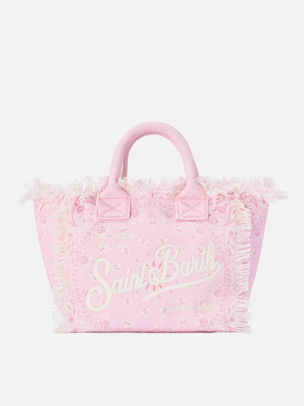 Bolso Colette en lona rosa con estampado bandana