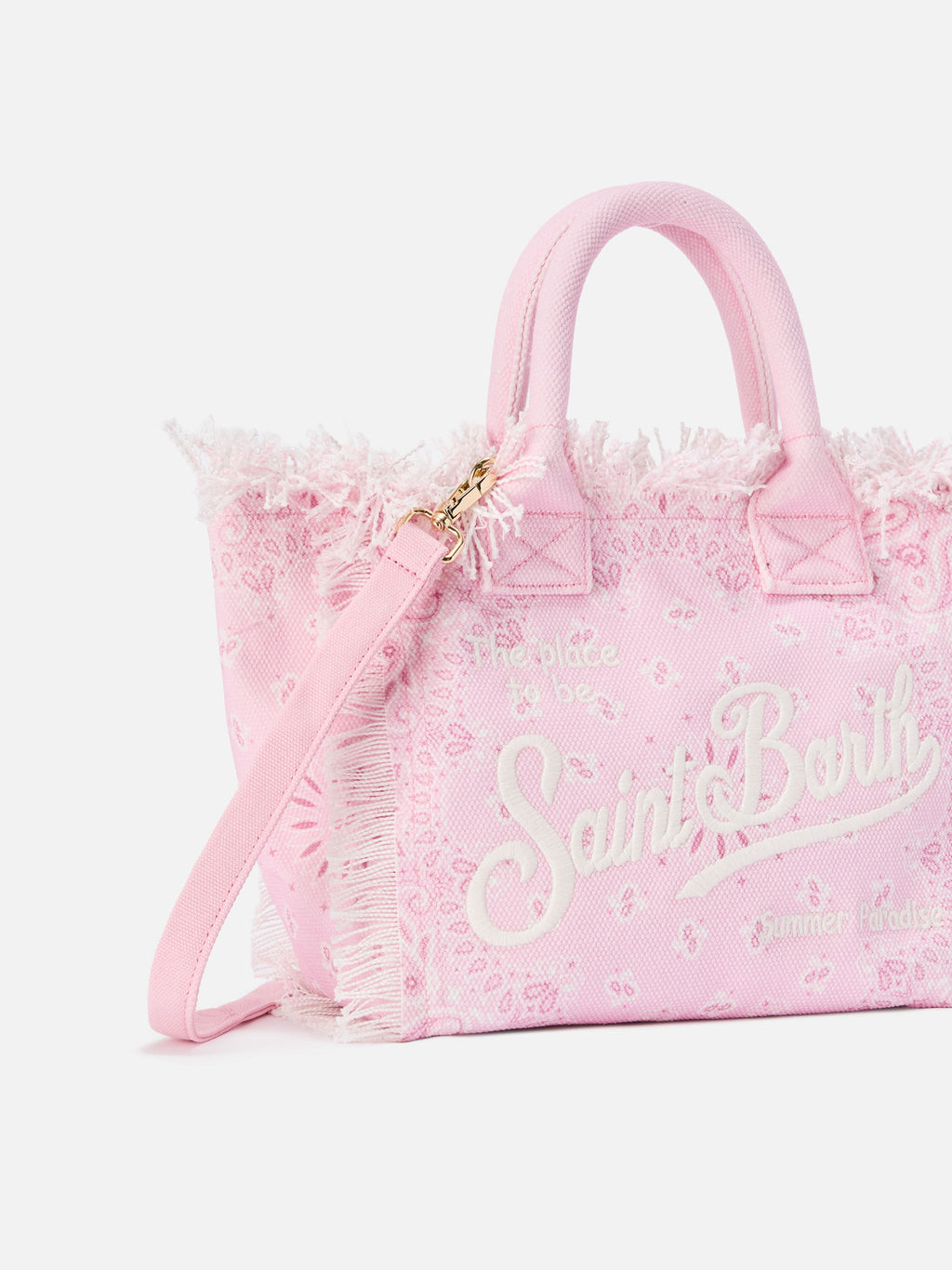 Bolso Colette en lona rosa con estampado bandana