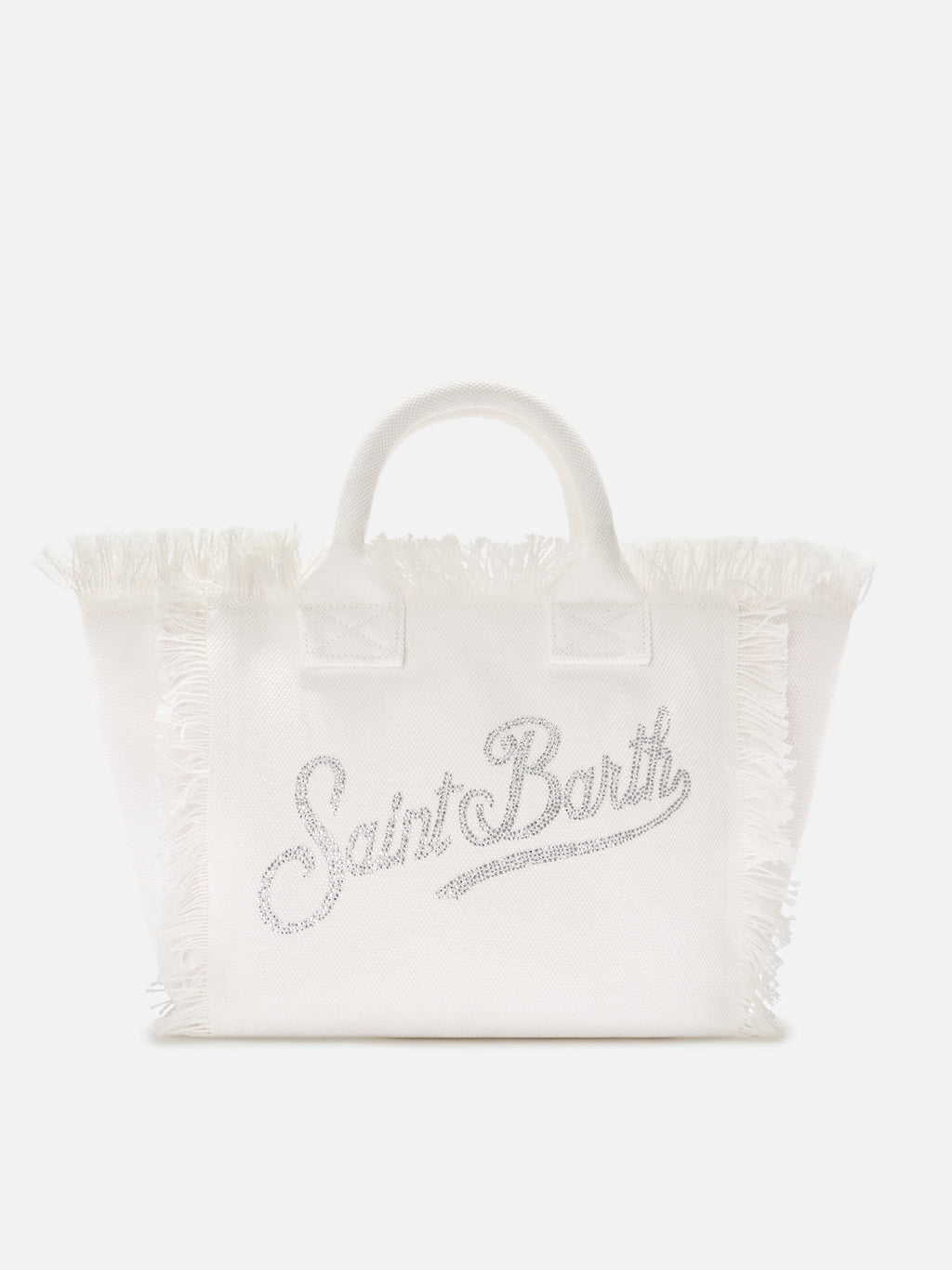 Bolso Colette de lona blanca con logotipo de strass
