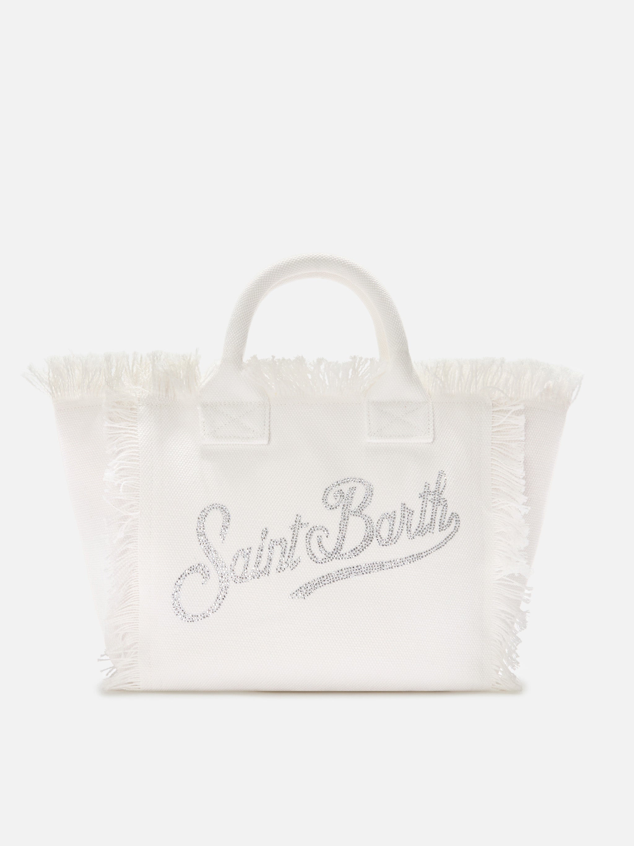 Bolso Colette de lona blanca con logotipo de strass