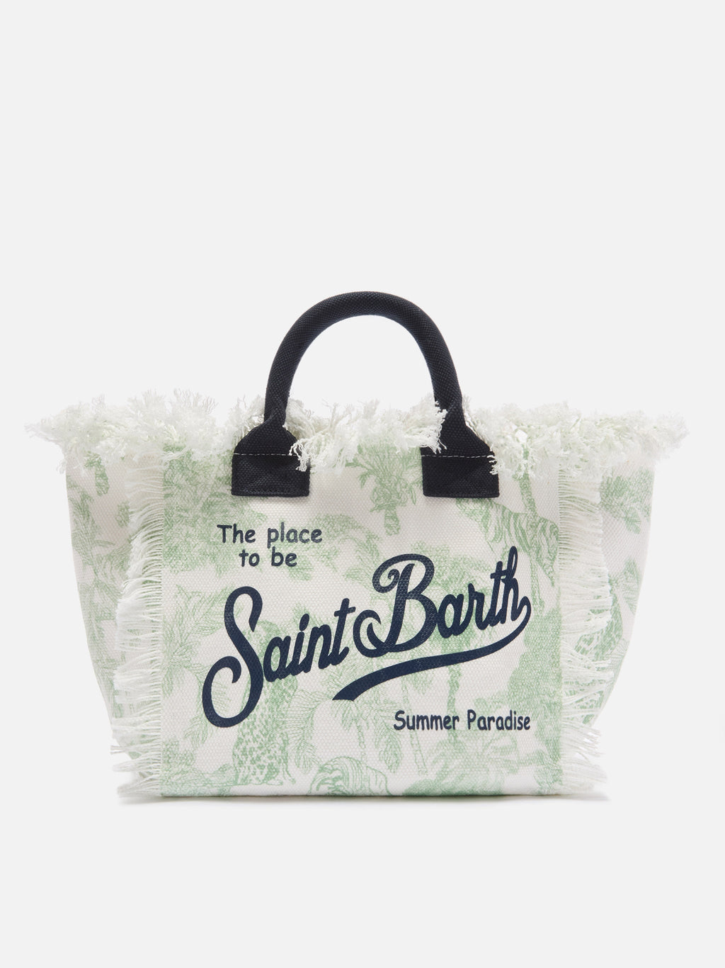 Bolso Colette de lona con estampado toile de Jouy verde