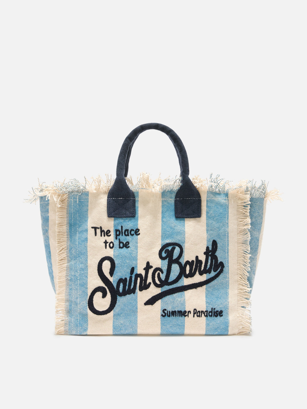 Bolso Colette de lona con rayas azules