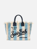Bolso Colette de lona con rayas azules
