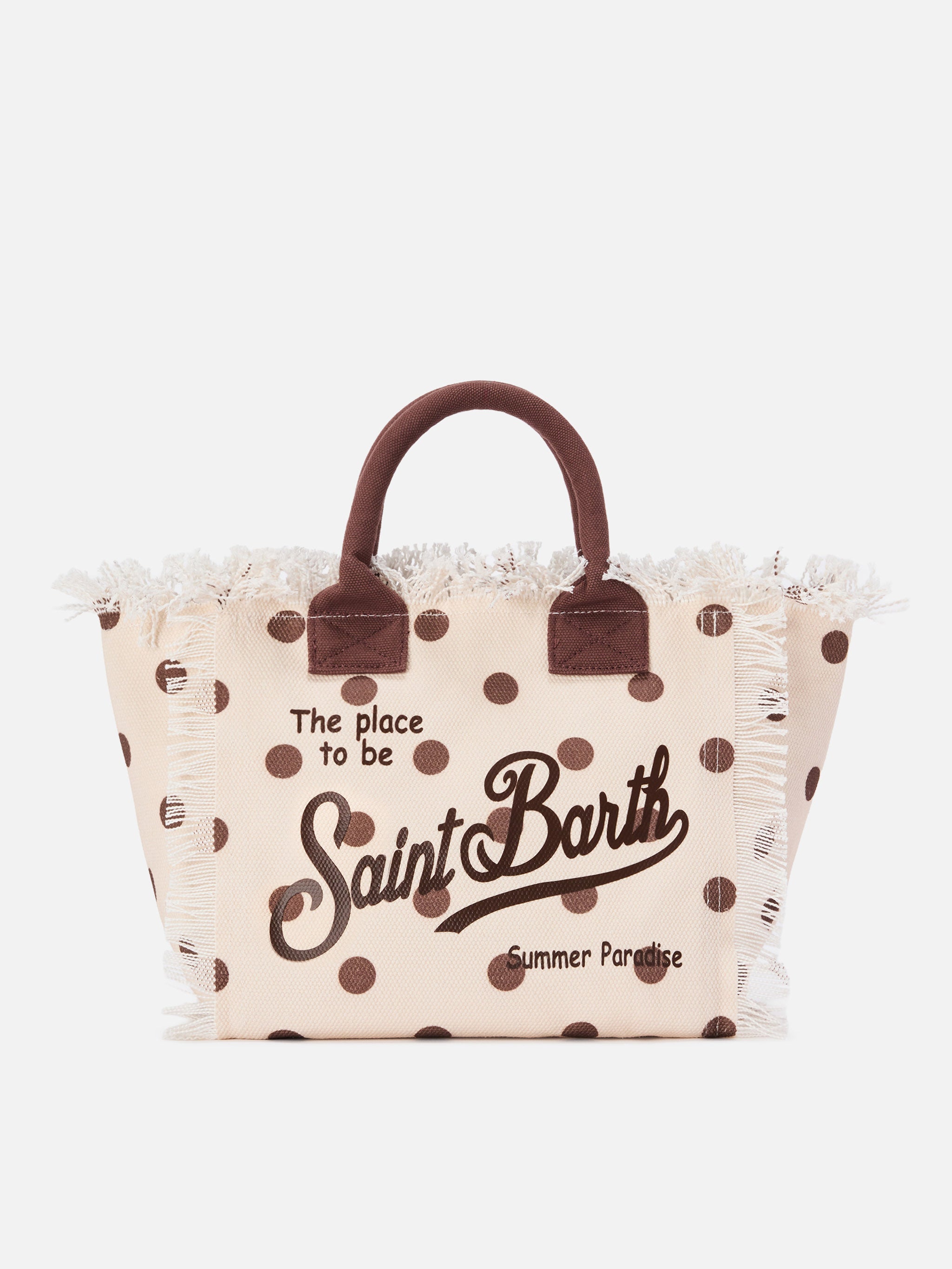 Bolso Colette de lona a lunares con logo bordado