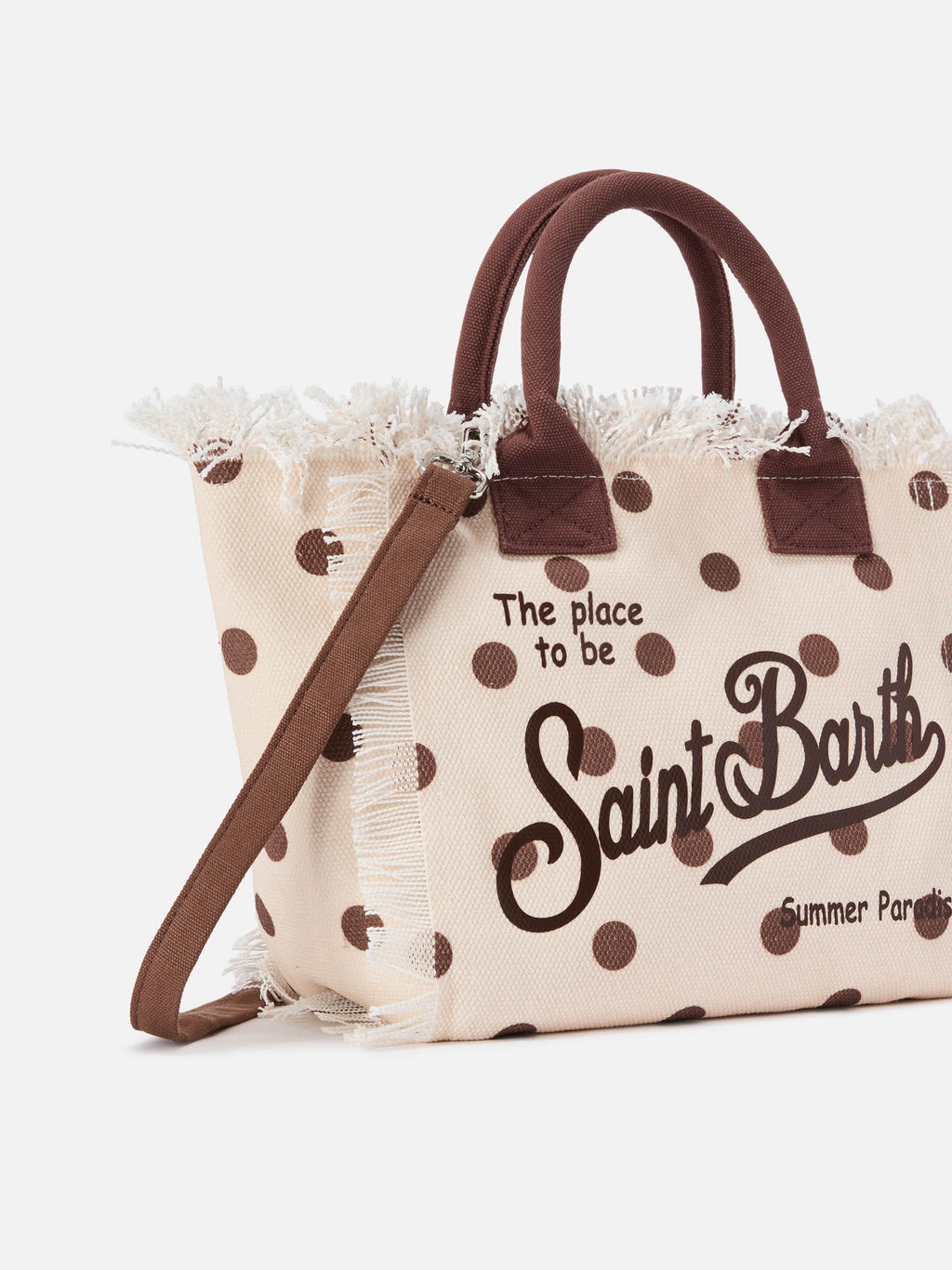 Bolso Colette de lona a lunares con logo bordado