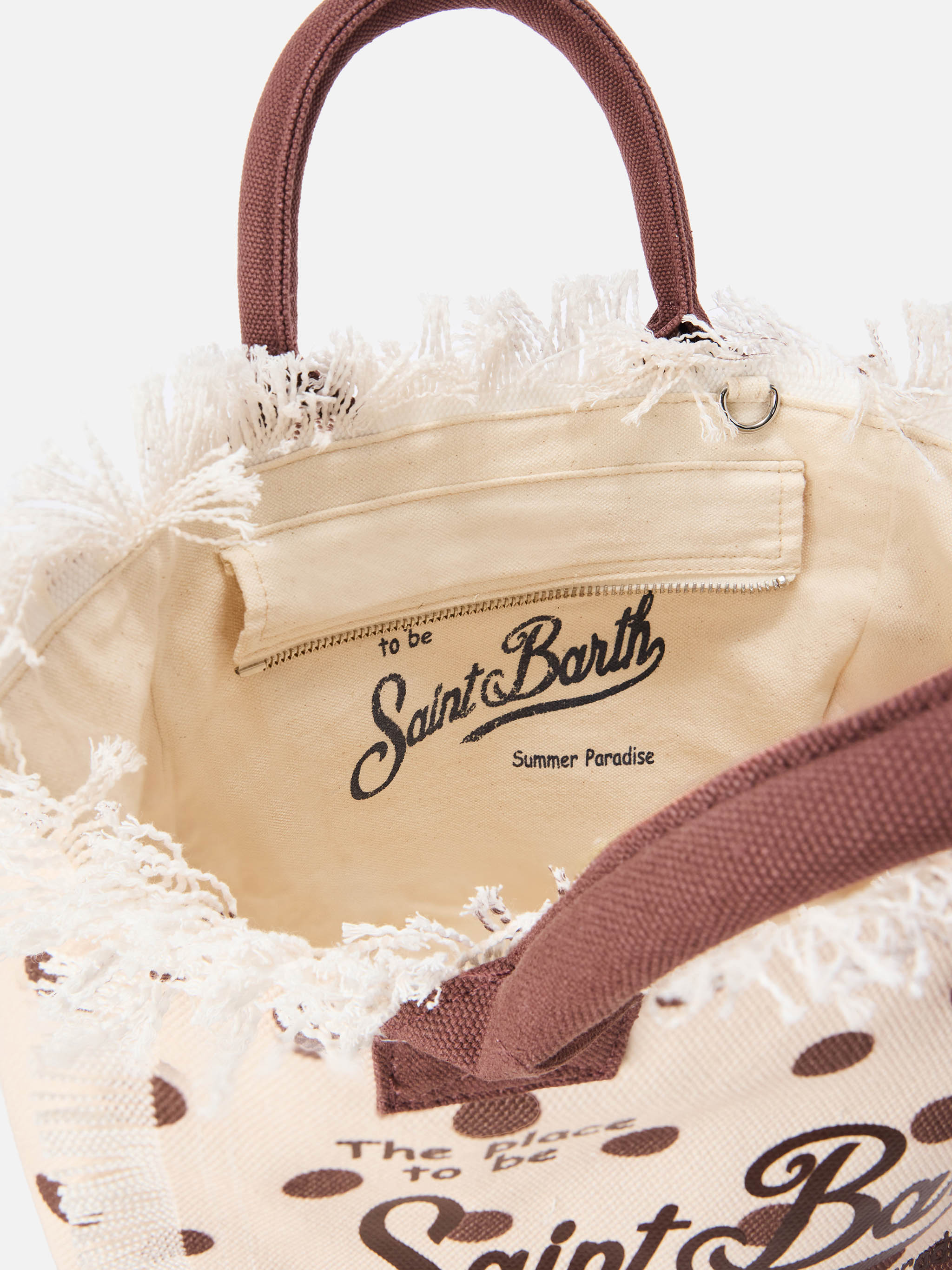 Bolso Colette de lona a lunares con logo bordado