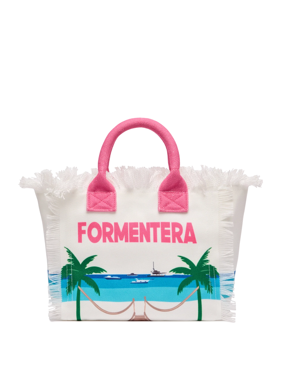 Bolso Colette de lona de algodón con estampado postal de Formentera