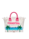 Bolso Colette de lona de algodón con estampado postal de Formentera