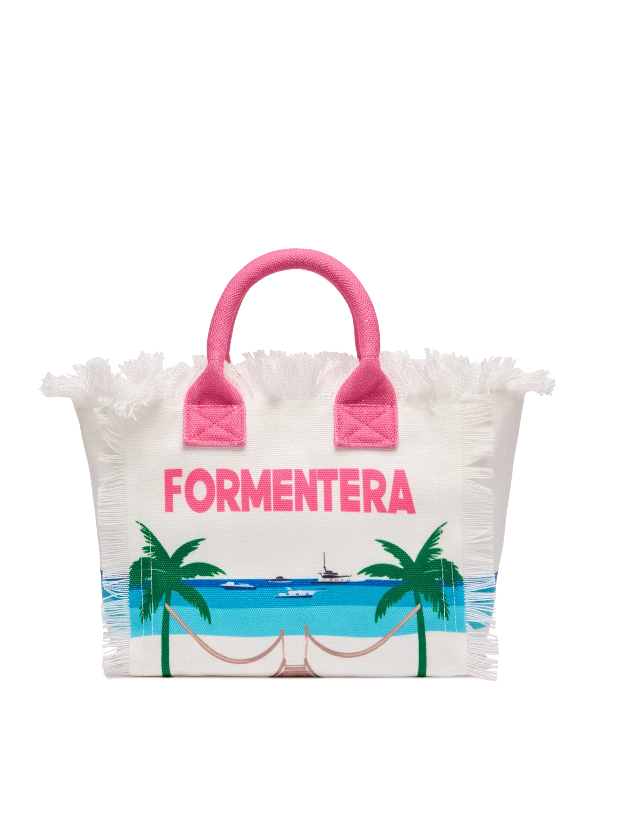 Bolso Colette de lona de algodón con estampado postal de Formentera