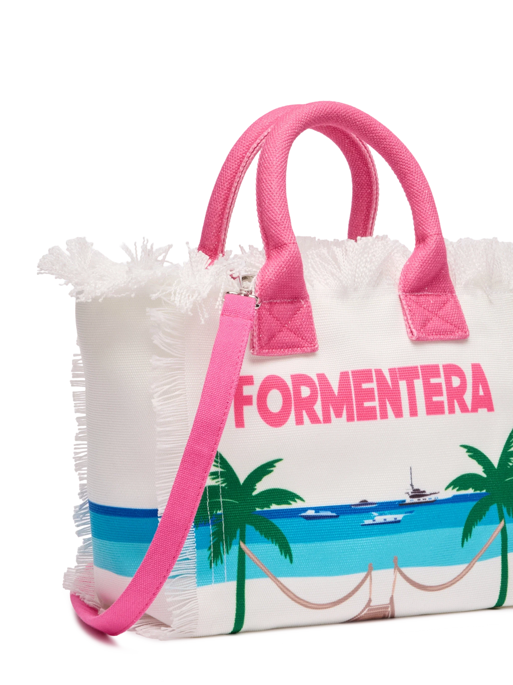 Bolso Colette de lona de algodón con estampado postal de Formentera