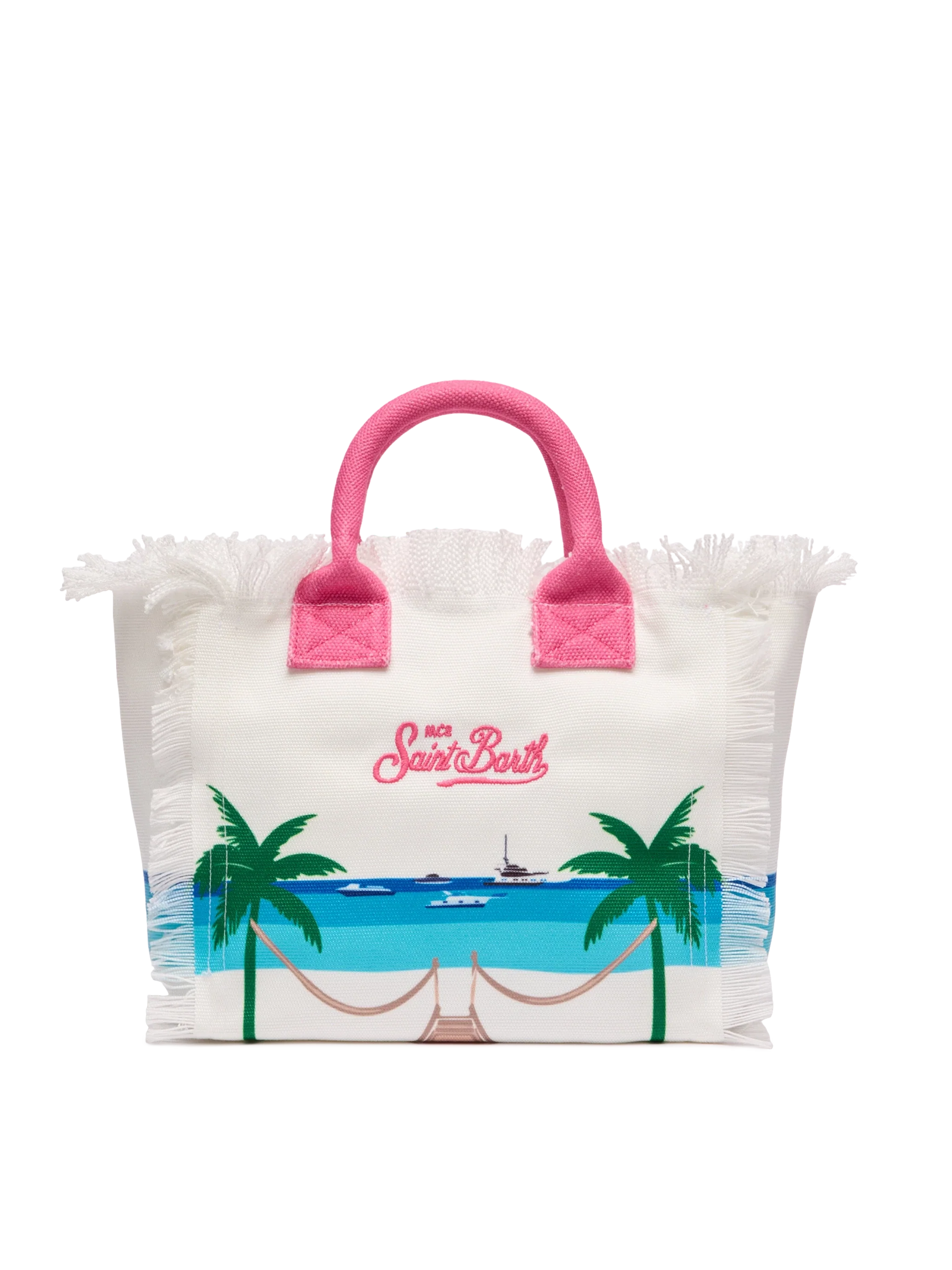 Bolso Colette de lona de algodón con estampado postal de Formentera
