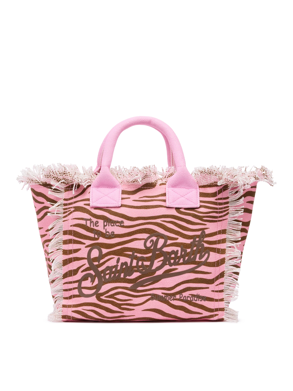 Bolso Colette de lona de algodón con estampado de cebra