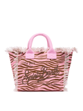 Bolso Colette de lona de algodón con estampado de cebra