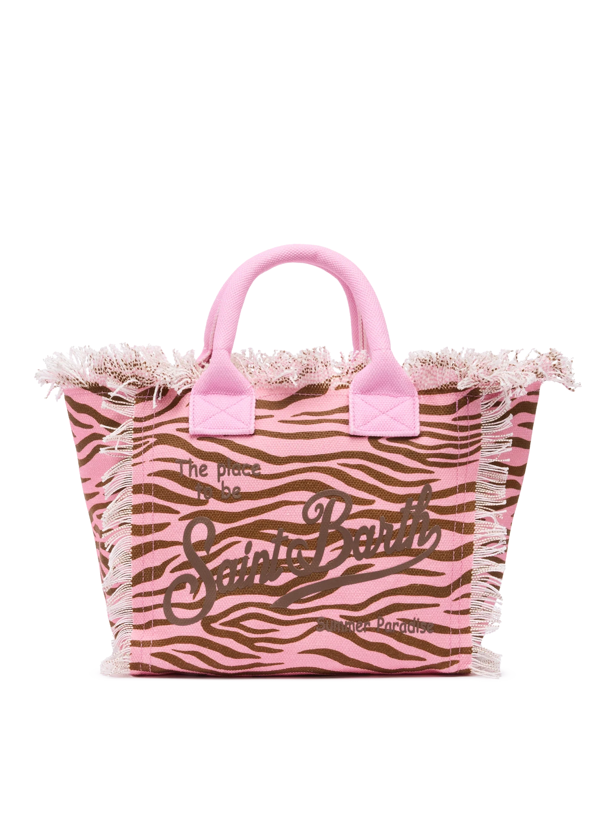 Bolso Colette de lona de algodón con estampado de cebra