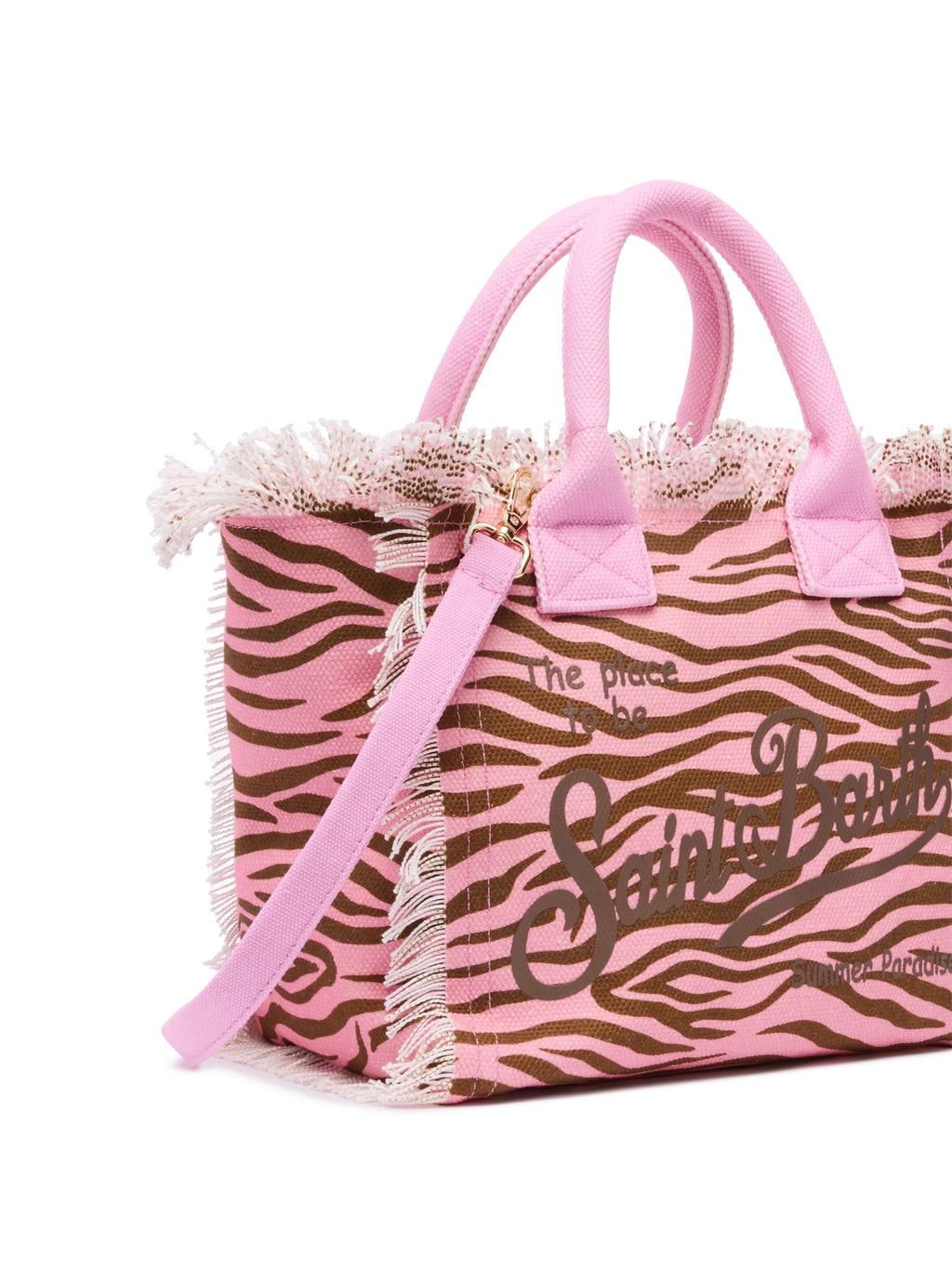Bolso Colette de lona de algodón con estampado de cebra