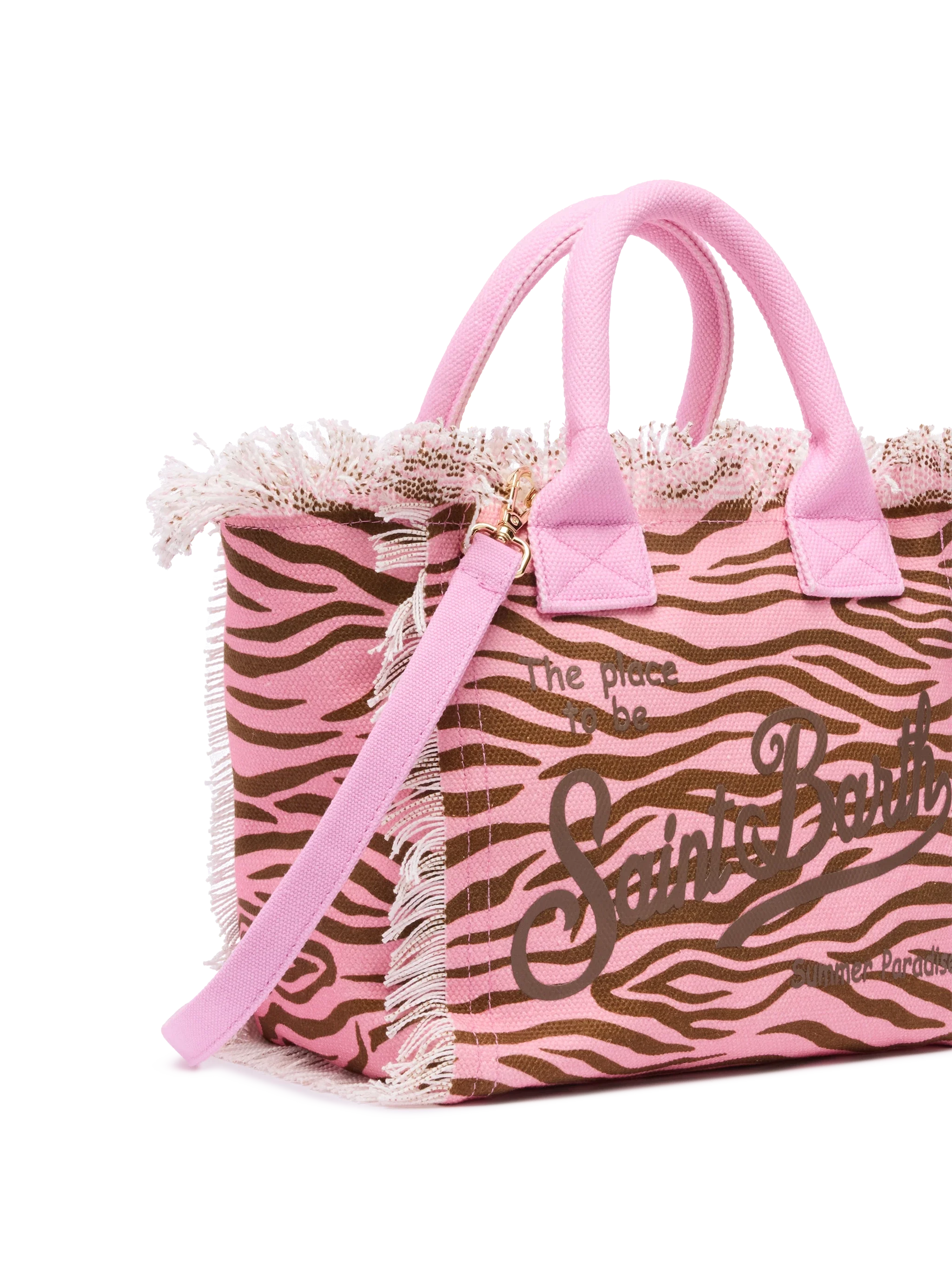 Bolso Colette de lona de algodón con estampado de cebra