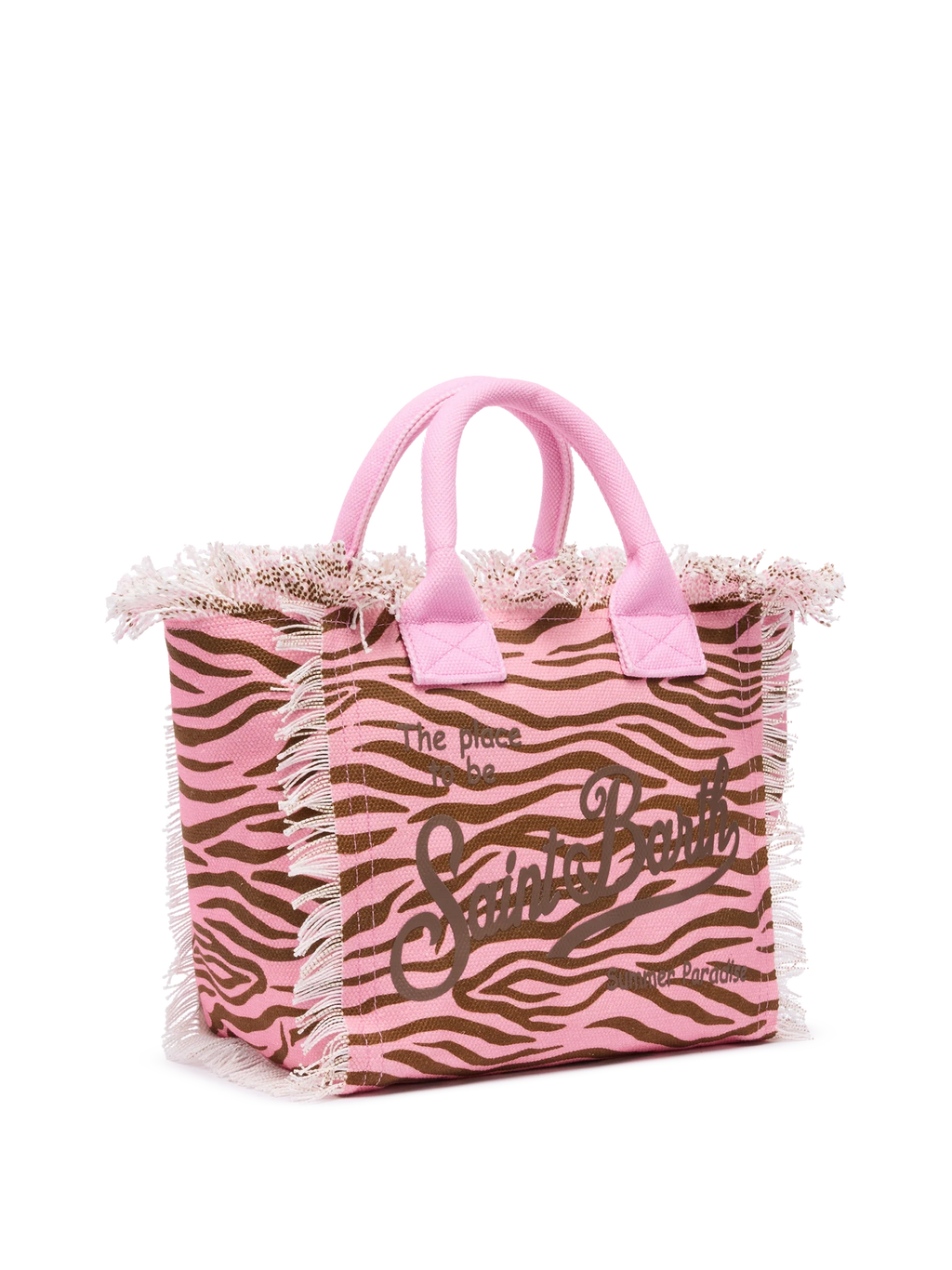 Bolso Colette de lona de algodón con estampado de cebra