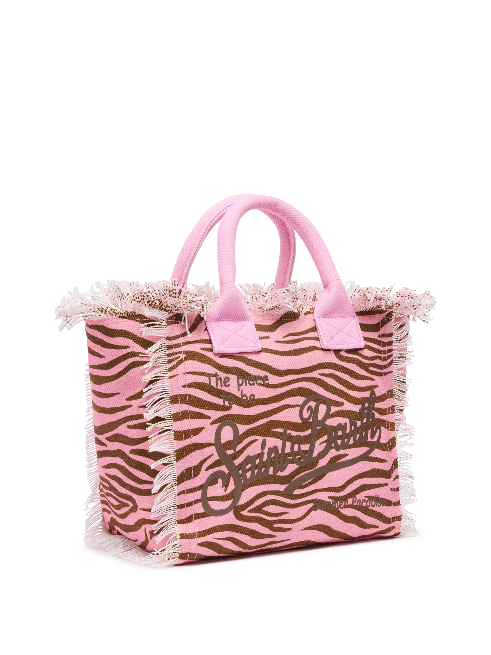 Bolso Colette de lona de algodón con estampado de cebra